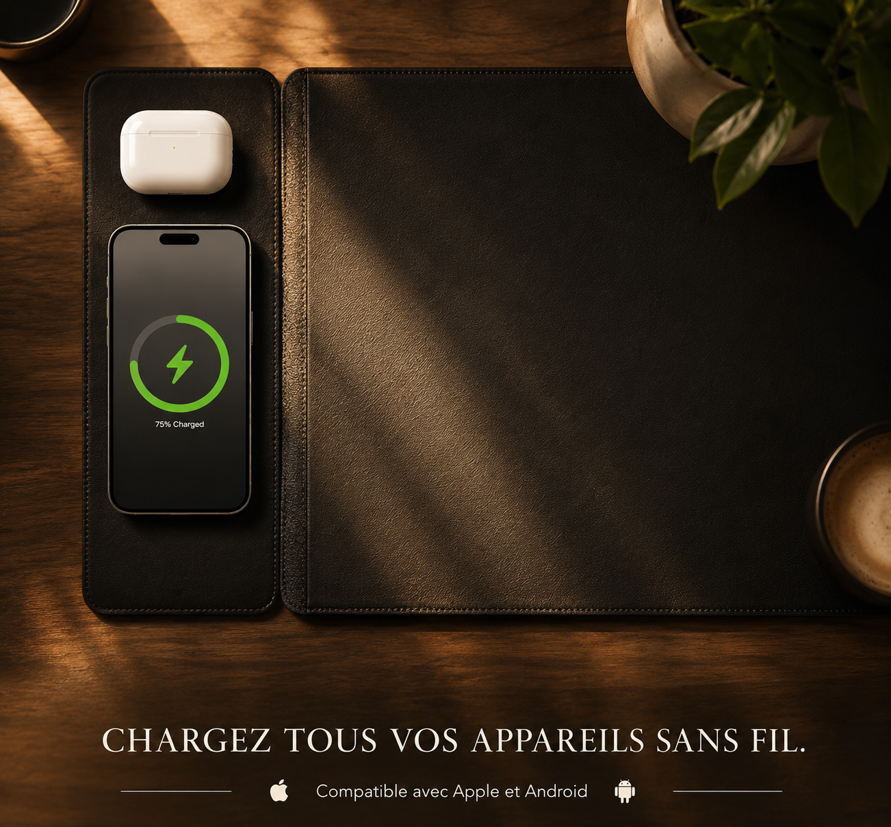 ΛURVO VOLTA — Tapis de Bureau à Chargement Sans Fil